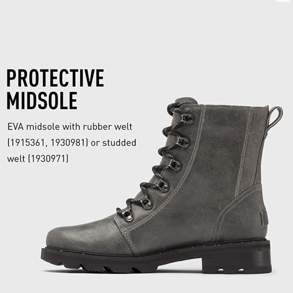 Sorel Women's Lennox Lace Boot - Waterproof - Quarry - NEW - Picture 5 of 10